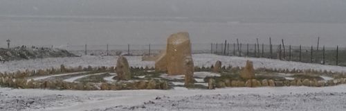 Autre Photo d'un site mégalithique sous la neige par Alain Lucas à Landudec (cercle de pierres)